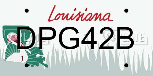 DPG42B Louisiana License Plate