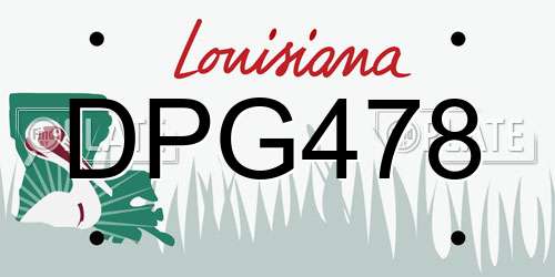 DPG478 Louisiana License Plate