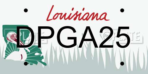 DPGA25 Louisiana License Plate