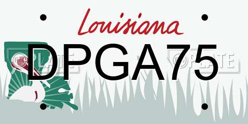 DPGA75 Louisiana License Plate