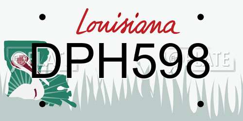 DPH598 Louisiana License Plate