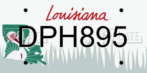 DPH895 Louisiana License Plate