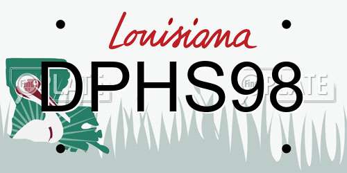DPHS98 Louisiana License Plate