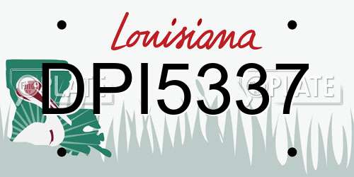 DPI5337 Louisiana License Plate