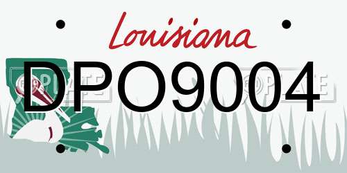 DPO9004 Louisiana License Plate