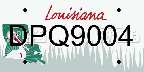 DPQ9004 Louisiana License Plate