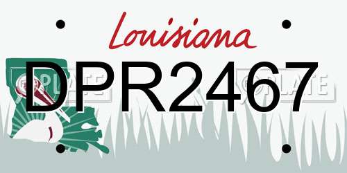 DPR2467 Louisiana License Plate