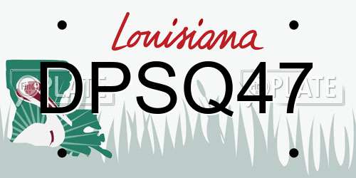 DPSQ47 Louisiana License Plate