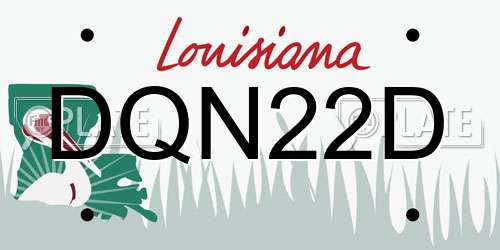 DQN22D Louisiana License Plate
