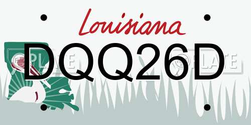 DQQ26D Louisiana License Plate