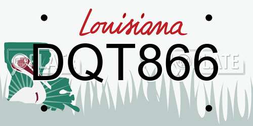DQT866 Louisiana License Plate