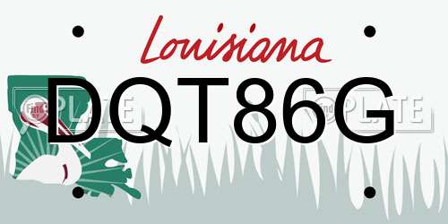 DQT86G Louisiana License Plate