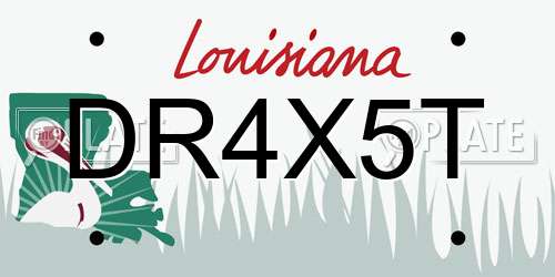 DR4X5T Louisiana License Plate