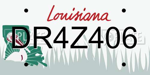 DR4Z406 Louisiana License Plate