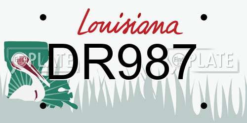 DR987 Louisiana License Plate