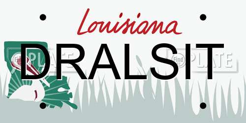 DRALSIT Louisiana License Plate