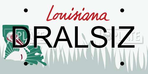 DRALSIZ Louisiana License Plate