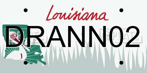 DRANN02 Louisiana License Plate
