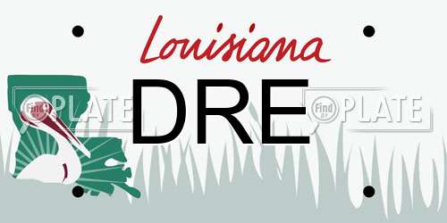 DRE Louisiana License Plate