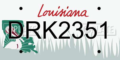 DRK2351 Louisiana License Plate