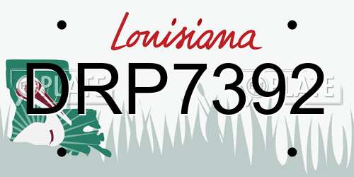 DRP7392 Louisiana License Plate