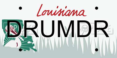 DRUMDR Louisiana License Plate
