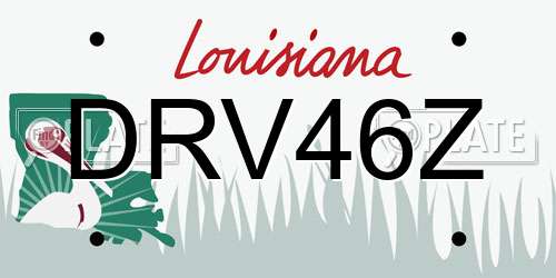 DRV46Z Louisiana License Plate