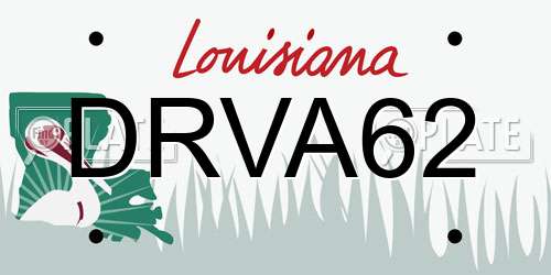 DRVA62 Louisiana License Plate