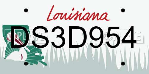DS3D954 Louisiana License Plate
