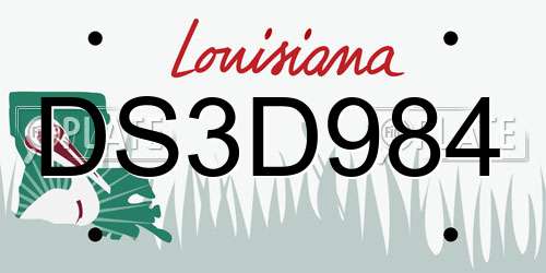 DS3D984 Louisiana License Plate