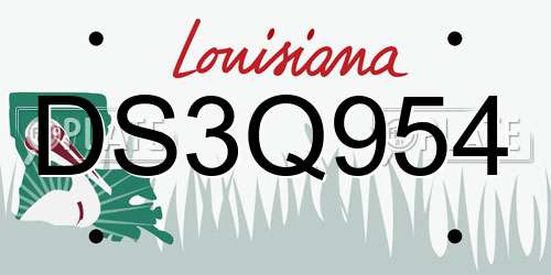 DS3Q954 Louisiana License Plate