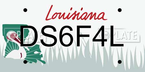 DS6F4L Louisiana License Plate