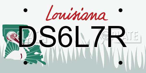 DS6L7R Louisiana License Plate