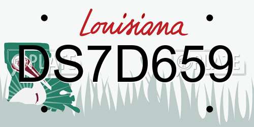 DS7D659 Louisiana License Plate
