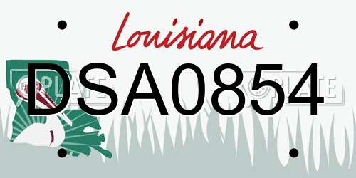 DSA0854 Louisiana License Plate