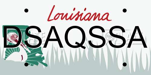 DSAQSSA Louisiana License Plate