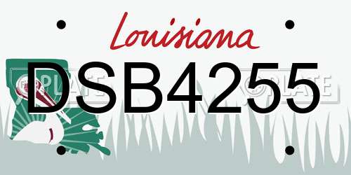 DSB4255 Louisiana License Plate