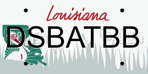 DSBATBB Louisiana License Plate