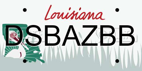DSBAZBB Louisiana License Plate