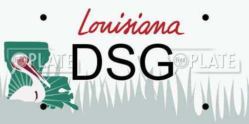 DSG Louisiana License Plate