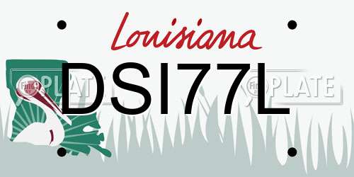 DSI77L Louisiana License Plate