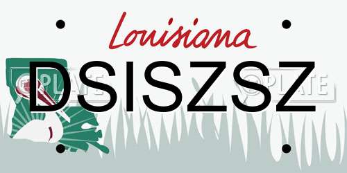 DSISZSZ Louisiana License Plate