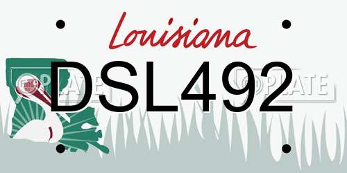 DSL492 Louisiana License Plate