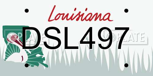 DSL497 Louisiana License Plate