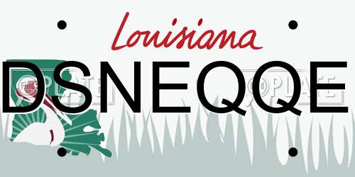 DSNEQQE Louisiana License Plate