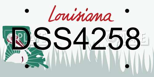 DSS4258 Louisiana License Plate