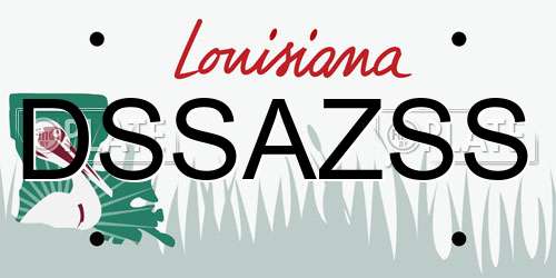 DSSAZSS Louisiana License Plate
