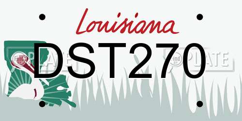 DST270 Louisiana License Plate
