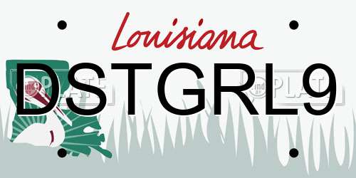 DSTGRL9 Louisiana License Plate