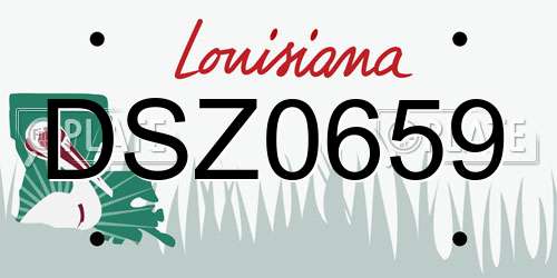 DSZ0659 Louisiana License Plate